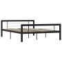 Estructura de cama de metal negro y blanco 140x200 cm de vidaXL, Camas y somieres - Ref: Foro24-284553, Precio: 146,48 €, Des...