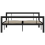 Estructura de cama de metal negro y blanco 140x200 cm de vidaXL, Camas y somieres - Ref: Foro24-284553, Precio: 146,48 €, Des...