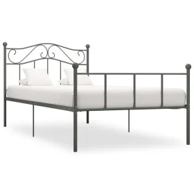 Estructura de cama de metal gris 90x200 cm de vidaXL, Camas y somieres - Ref: Foro24-284530, Precio: 64,90 €, Descuento: %