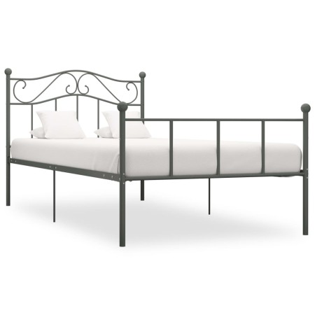 Estructura de cama de metal gris 90x200 cm de vidaXL, Camas y somieres - Ref: Foro24-284530, Precio: 68,99 €, Descuento: %