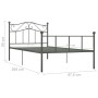Estructura de cama de metal gris 90x200 cm de vidaXL, Camas y somieres - Ref: Foro24-284530, Precio: 68,99 €, Descuento: %