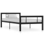 Estructura de cama de metal negro y blanco 100x200 cm de vidaXL, Camas y somieres - Ref: Foro24-284551, Precio: 109,81 €, Des...
