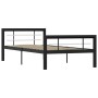 Estructura de cama de metal negro y blanco 100x200 cm de vidaXL, Camas y somieres - Ref: Foro24-284551, Precio: 109,81 €, Des...
