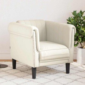 Sillón de terciopelo color crema en Sofás | Comprar online en Foru.es