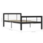 Estructura de cama de metal negro y blanco 100x200 cm de vidaXL, Camas y somieres - Ref: Foro24-284551, Precio: 109,81 €, Des...
