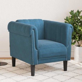Sillón de terciopelo azul en Sofás | Comprar online en Foru.es