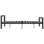 Estructura de cama de metal negro y blanco 160x200 cm de vidaXL, Camas y somieres - Ref: Foro24-284554, Precio: 187,33 €, Des...