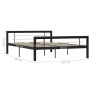 Estructura de cama de metal negro y blanco 160x200 cm de vidaXL, Camas y somieres - Ref: Foro24-284554, Precio: 187,33 €, Des...