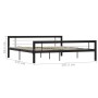 Estructura de cama de metal negro y blanco 180x200 cm de vidaXL, Camas y somieres - Ref: Foro24-284555, Precio: 155,24 €, Des...