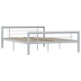 Estructura de cama de metal gris y blanco 140x200 cm de vidaXL, Camas y somieres - Ref: Foro24-284559, Precio: 109,92 €, Desc...