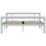 Estructura de cama de metal gris y blanco 140x200 cm de vidaXL, Camas y somieres - Ref: Foro24-284559, Precio: 109,92 €, Desc...