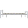 Estructura de cama de metal gris y blanco 140x200 cm de vidaXL, Camas y somieres - Ref: Foro24-284559, Precio: 109,92 €, Desc...