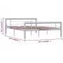 Estructura de cama de metal gris y blanco 140x200 cm de vidaXL, Camas y somieres - Ref: Foro24-284559, Precio: 109,92 €, Desc...