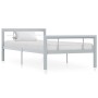 Estructura de cama de metal gris y blanco 100x200 cm de vidaXL, Camas y somieres - Ref: Foro24-284557, Precio: 108,63 €, Desc...