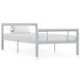 Estructura de cama de metal gris y blanco 100x200 cm de vidaXL, Camas y somieres - Ref: Foro24-284557, Precio: 108,54 €, Desc...