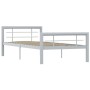 Estructura de cama de metal gris y blanco 100x200 cm de vidaXL, Camas y somieres - Ref: Foro24-284557, Precio: 108,63 €, Desc...