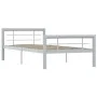 Estructura de cama de metal gris y blanco 100x200 cm de vidaXL, Camas y somieres - Ref: Foro24-284557, Precio: 108,54 €, Desc...