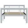 Estructura de cama de metal gris y blanco 100x200 cm de vidaXL, Camas y somieres - Ref: Foro24-284557, Precio: 108,54 €, Desc...