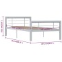 Estructura de cama de metal gris y blanco 100x200 cm de vidaXL, Camas y somieres - Ref: Foro24-284557, Precio: 108,63 €, Desc...