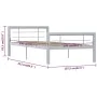 Estructura de cama de metal gris y blanco 100x200 cm de vidaXL, Camas y somieres - Ref: Foro24-284557, Precio: 108,54 €, Desc...