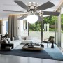 Ventilador de techo adornado con lámpara 82 cm marrón oscuro de vidaXL, Ventiladores de techo - Ref: Foro24-50537, Precio: 11...