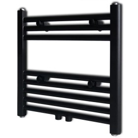 Radiador toallero de baño recto negro 480x480 mm de vidaXL, Radiadores - Ref: Foro24-141904, Precio: 60,66 €, Descuento: %