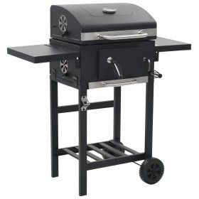 Barbacoa de carbón con estante inferior negra de vidaXL, Barbacoas - Ref: Foro24-44280, Precio: 225,18 €, Descuento: %