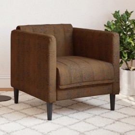 Sillón de cuero sintético de ante marrón en Sofás | Comprar online en Foru.es