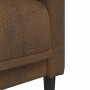 Sillón de cuero sintético de ante marrón en Sofás | Comprar online en Foru.es