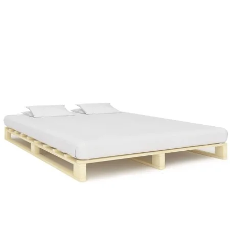 Estructura de cama de palés madera maciza de pino 180x200 cm de vidaXL, Camas y somieres - Ref: Foro24-285239, Precio: 146,06...