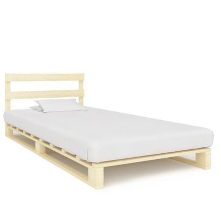 Estructura de cama de palés madera maciza de pino 90x200 cm de vidaXL, Camas y somieres - Ref: Foro24-285241, Precio: 103,41 ...