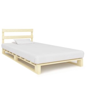 Estructura de cama de palés madera maciza de pino 100x200 cm de vidaXL, Camas y somieres - Ref: Foro24-285242, Precio: 97,84 ...
