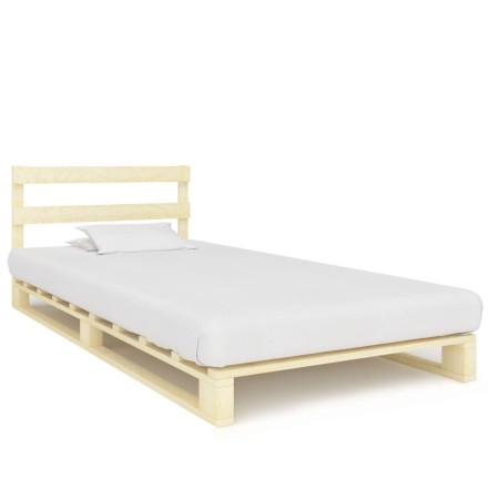 Estructura de cama de palés madera maciza de pino 100x200 cm de vidaXL, Camas y somieres - Ref: Foro24-285242, Precio: 97,84 ...