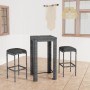 Set muebles bar jardín 3 piezas y cojines ratán sintético gris en Conjuntos de jardín | Comprar online en Foru.es