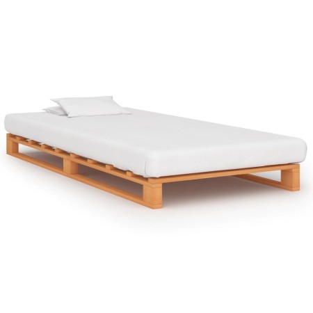 Estructura de cama de palets madera maciza pino marrón 90x200cm de vidaXL, Camas y somieres - Ref: Foro24-285262, Precio: 103...