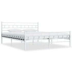 Estructura de cama de metal blanco 140x200 cm de vidaXL, Camas y somieres - Ref: Foro24-285298, Precio: 117,72 €, Descuento: %