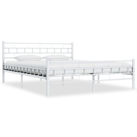 Estructura de cama de metal blanco 140x200 cm de vidaXL, Camas y somieres - Ref: Foro24-285298, Precio: 119,45 €, Descuento: %