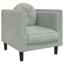 Sillón con cojín terciopelo gris claro en Sofás | Comprar online en Foru.es