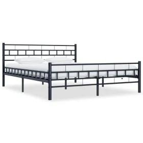 Estructura de cama de acero negro 160x200 cm de vidaXL, Camas y somieres - Ref: Foro24-285279, Precio: 126,11 €, Descuento: %