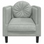 Sillón con cojín terciopelo gris claro en Sofás | Comprar online en Foru.es