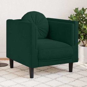 Sillón con cojín terciopelo verde oscuro en Sofás | Comprar online en Foru.es