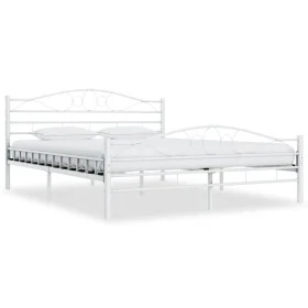 Estructura de cama de metal blanca 160x200 cm de vidaXL, Camas y somieres - Ref: Foro24-285304, Precio: 157,84 €, Descuento: %
