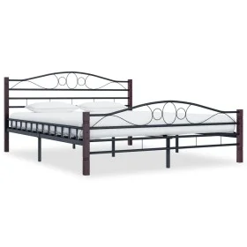 Black metal bed frame 160x200 cm by vidaXL, Beds and slatted bases - Ref: Foro24-285294, Price: 153,48 €, Discount: %