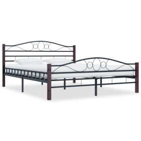 Estructura de cama de metal negra 160x200 cm de vidaXL, Camas y somieres - Ref: Foro24-285294, Precio: 157,83 €, Descuento: %