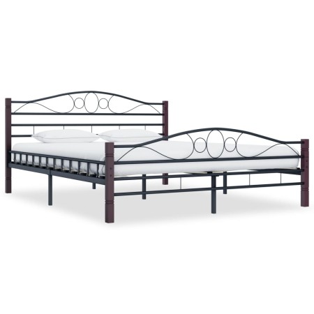 Estructura de cama de metal negra 160x200 cm de vidaXL, Camas y somieres - Ref: Foro24-285294, Precio: 157,83 €, Descuento: %