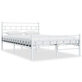 Estructura de cama de metal blanco 120x200 cm de vidaXL, Camas y somieres - Ref: Foro24-285297, Precio: 94,78 €, Descuento: %