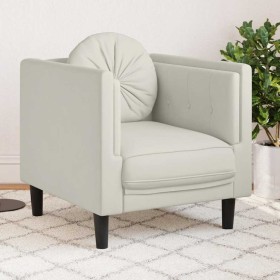 Sillón con cojín terciopelo color crema en Sofás | Comprar online en Foru.es