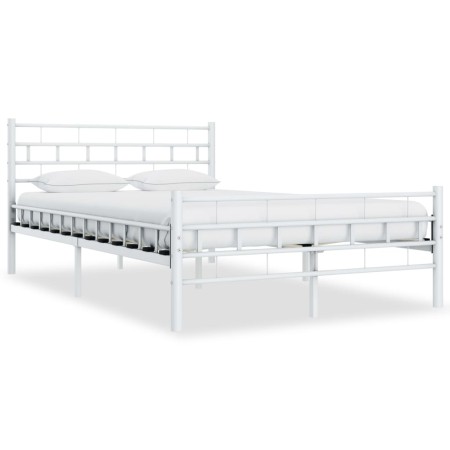 Estructura de cama de metal blanco 120x200 cm de vidaXL, Camas y somieres - Ref: Foro24-285297, Precio: 94,78 €, Descuento: %