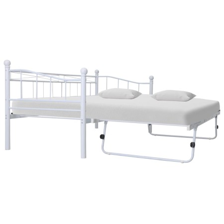 Estructura de cama de acero blanco 180x200/90x200 cm de vidaXL, Camas y somieres - Ref: Foro24-285308, Precio: 205,12 €, Desc...