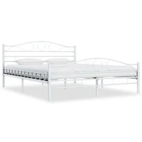 Estructura de cama de metal blanca 180x200 cm de vidaXL, Camas y somieres - Ref: Foro24-285305, Precio: 141,78 €, Descuento: %